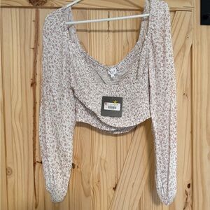 Le Lis Pink Floral Smocked Blouse